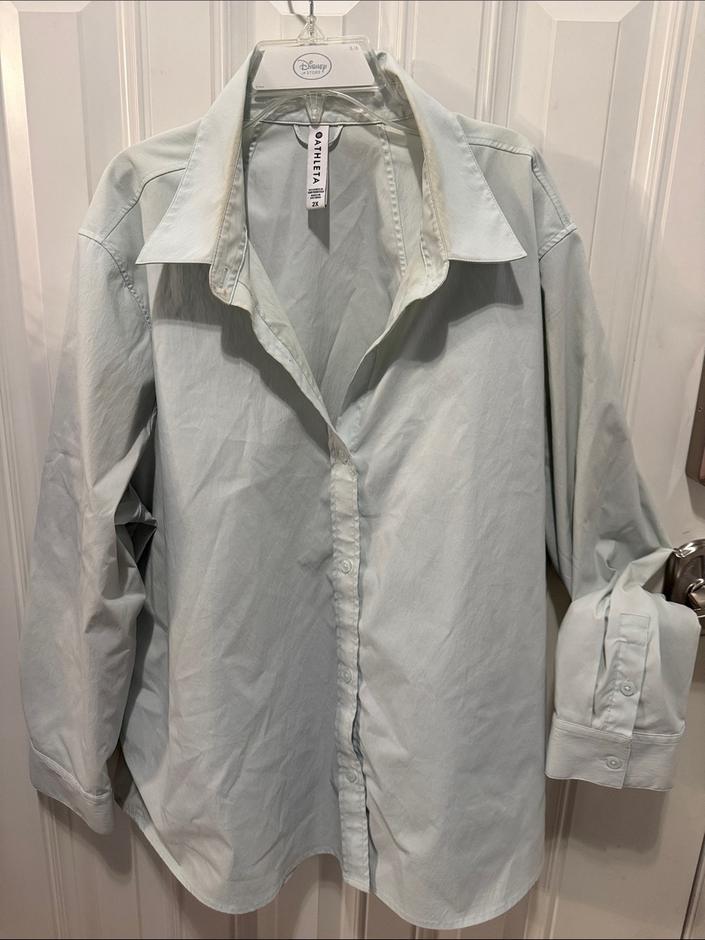 Athleta mint green button down blouse women’s size 2X